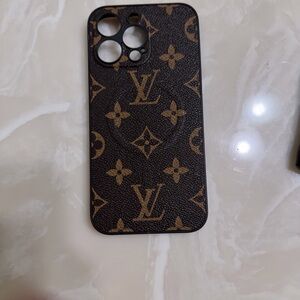 Louis Vuitton Monogram Black and Brown Phone Case iPhone 15 pro max